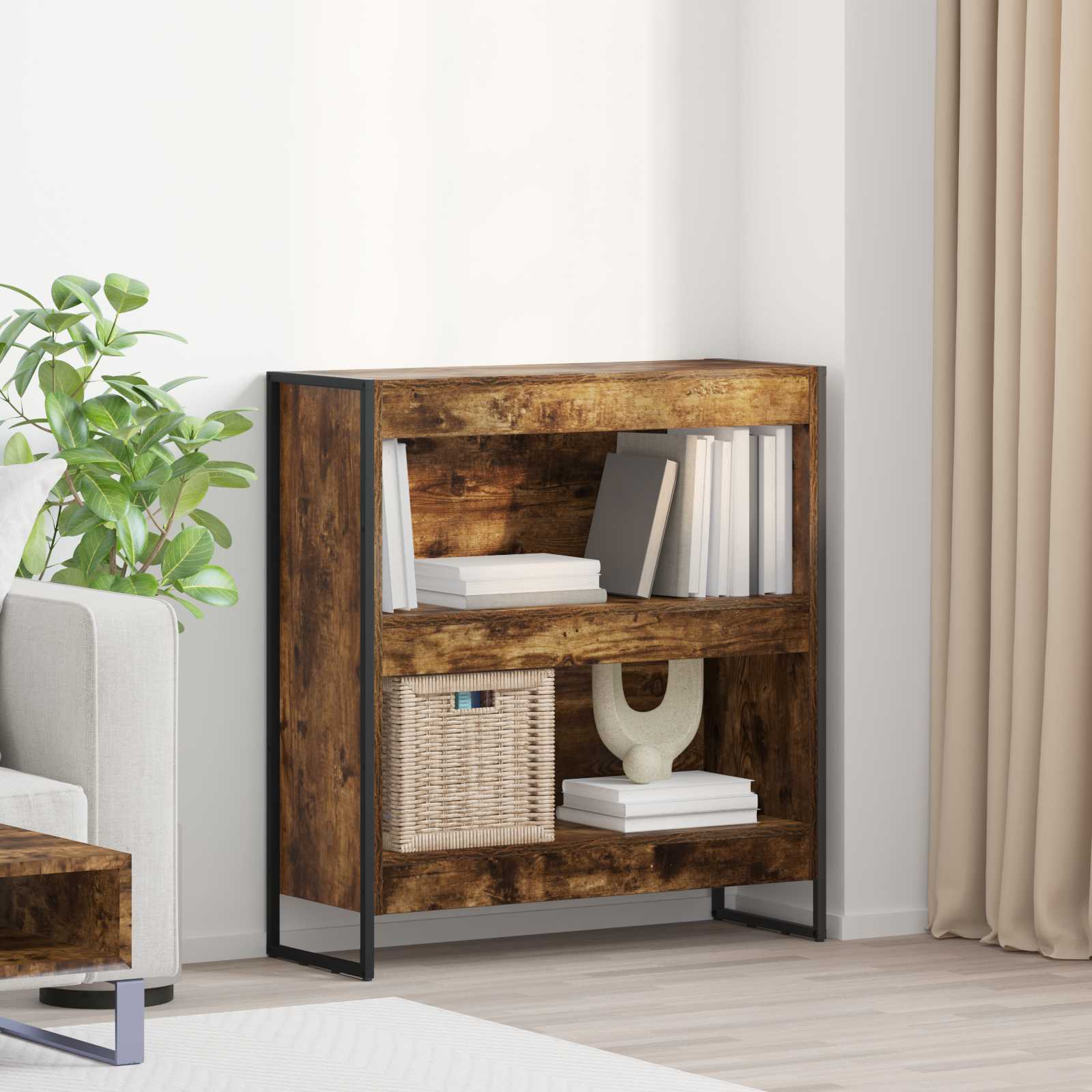 Knihovna 80 X 30 X 86,5 Cm Kompozitní Dřevo Kouřový Dub