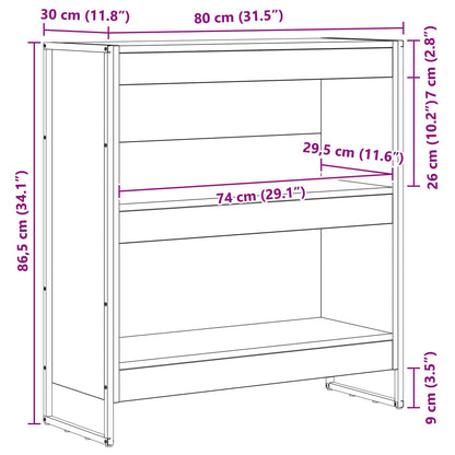 Knihovna 80 X 30 X 86,5 Cm Kompozitní Dřevo Staré Dřevo