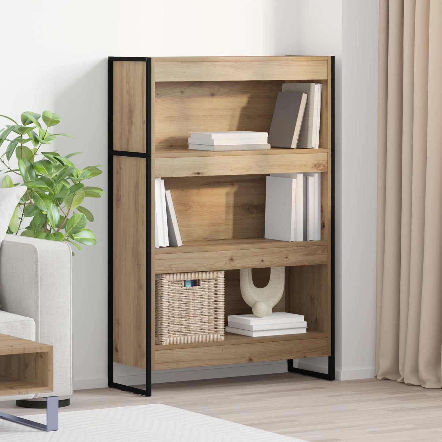 Knihovna 80 X 30 X 121 Cm Kompozitní Dřevo Umělecký Dub