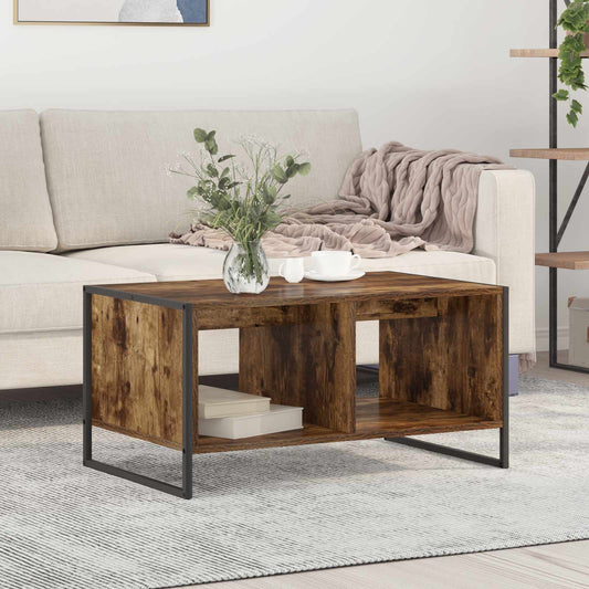 Konferenční Stolek Kouřový Dub 80 X 50 X 40 Cm Kompozitní Dřevo