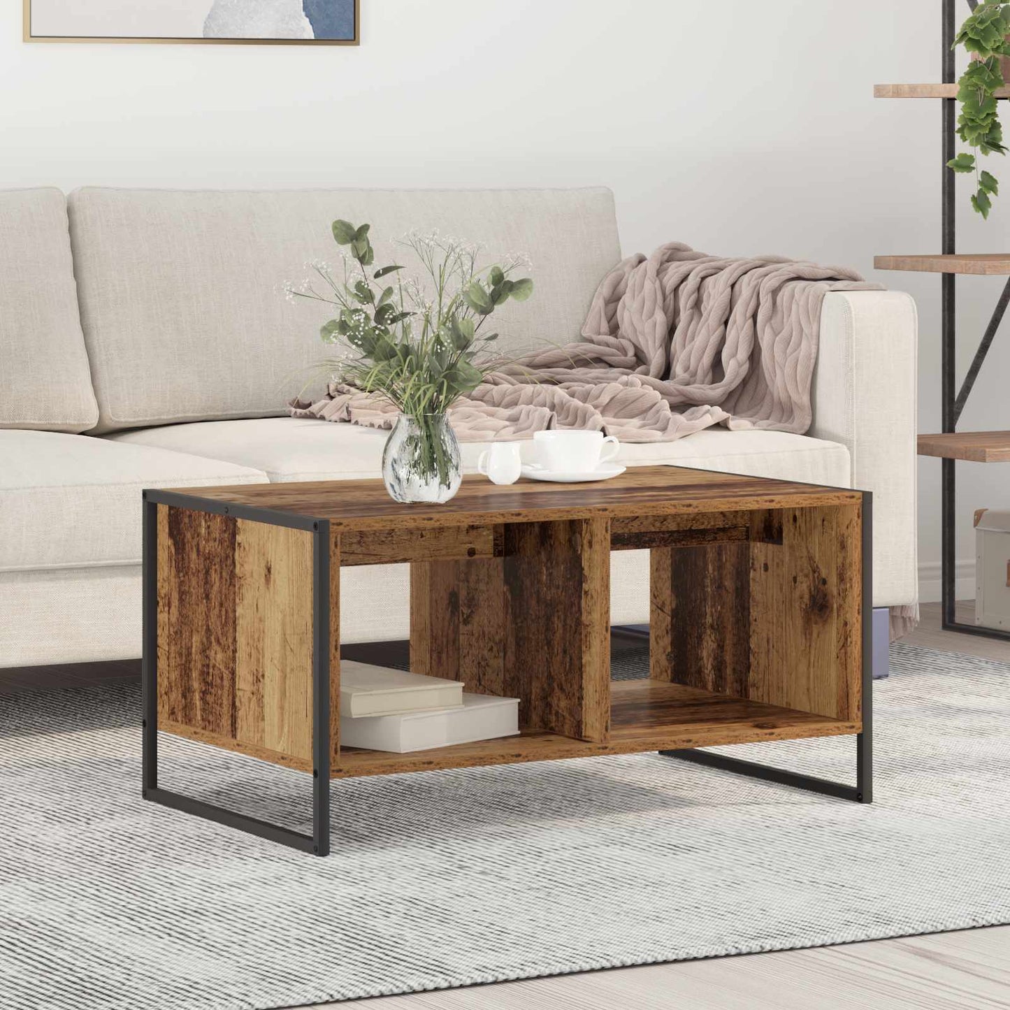 Konferenční Stolek Staré Dřevo 80 X 50 X 40 Cm Kompozitní Dřevo