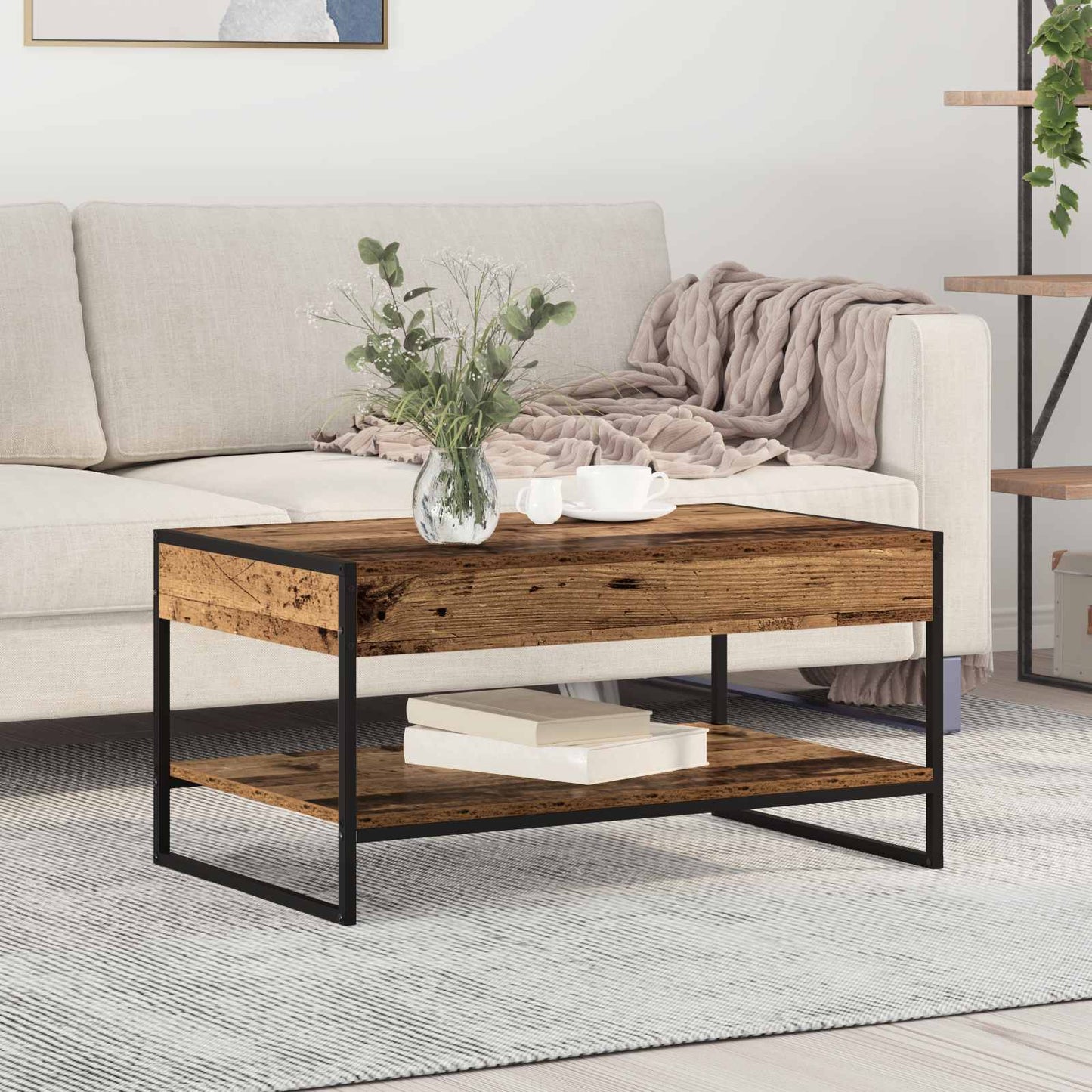 Konferenční Stolek Staré Dřevo 80 X 50 X 40 Cm Kompozitní Dřevo