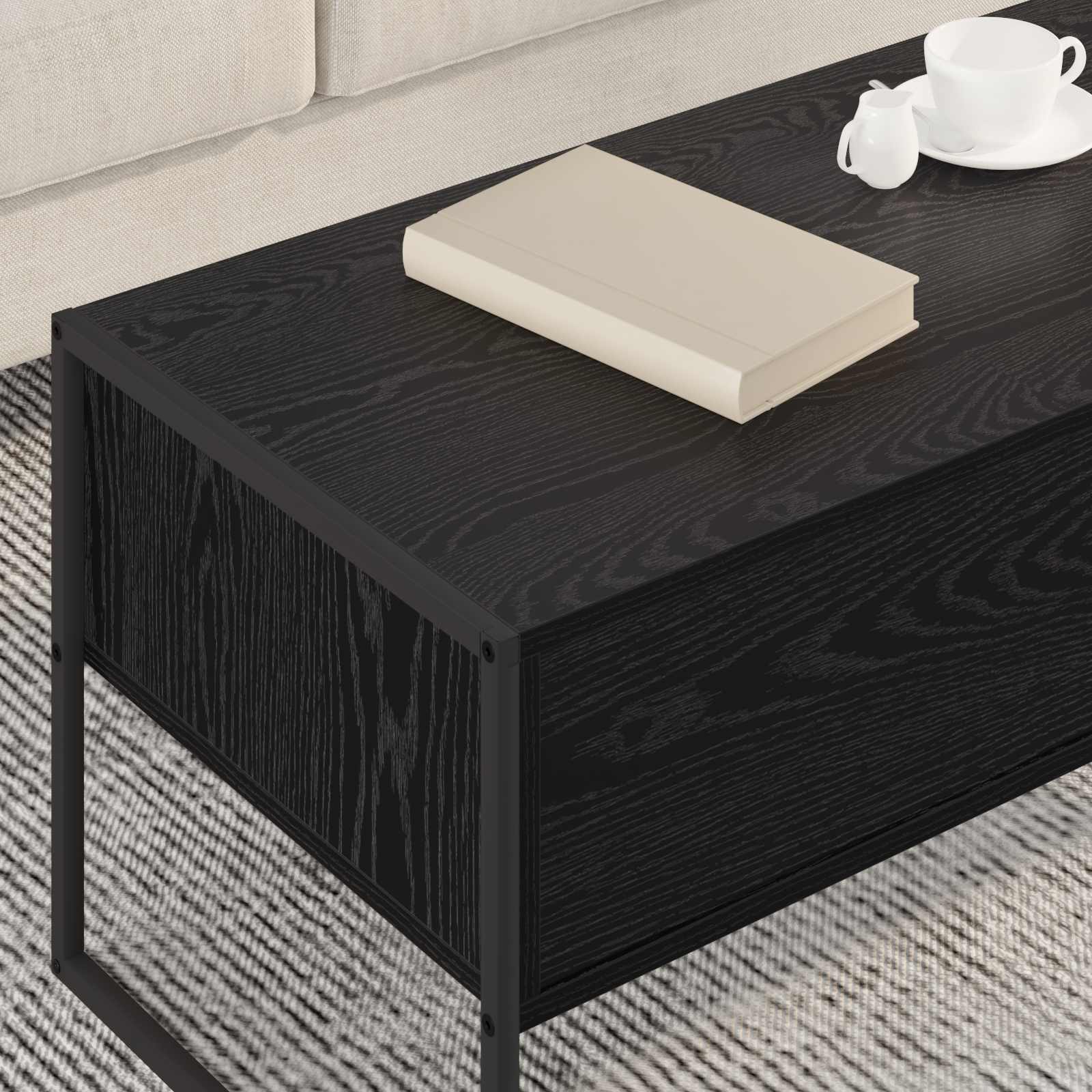 Konferenční Stolek Černý Dub 100 X 46 X 40 Cm Kompozitní Dřevo