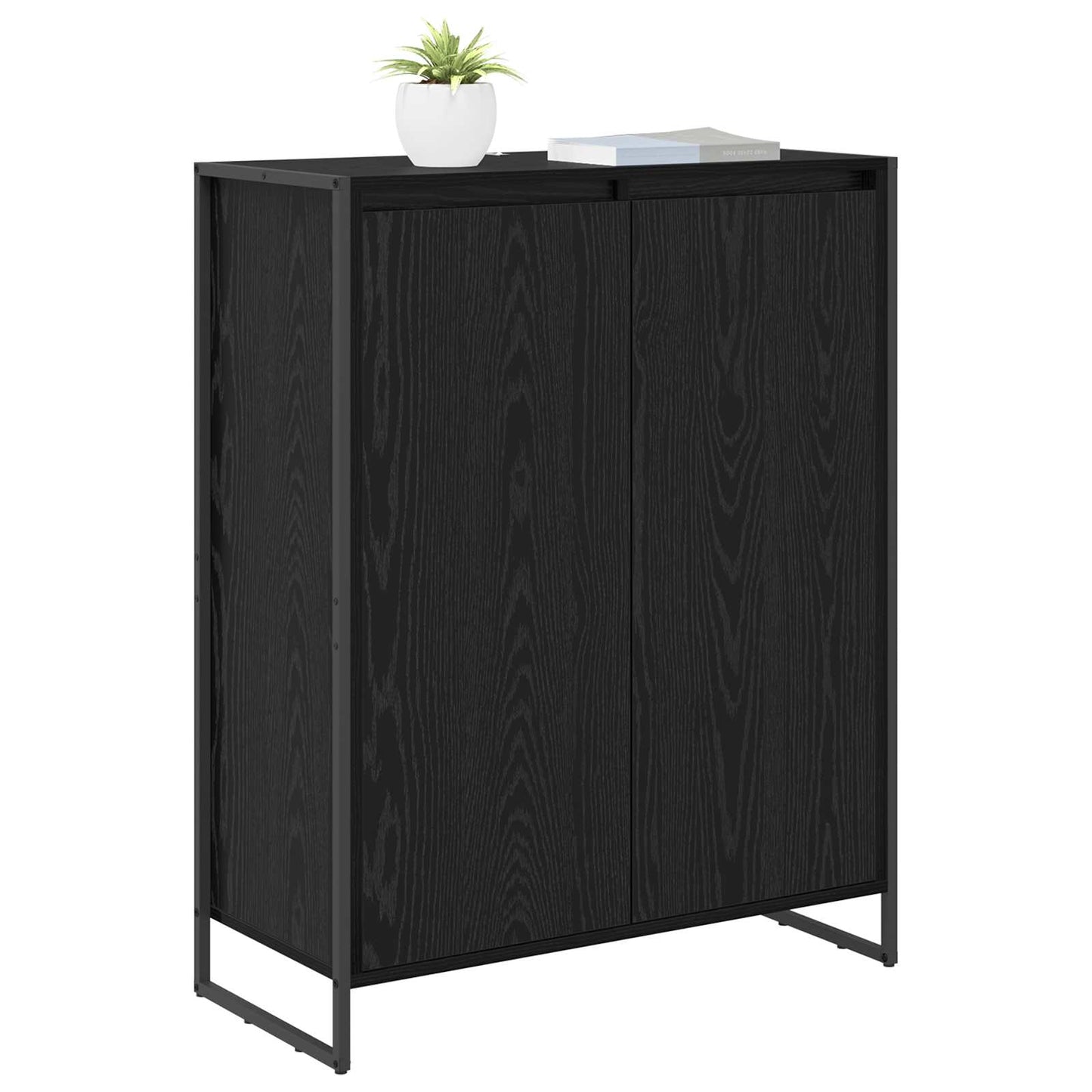 Skříň Na Obuv Černý Dub 79 X 36 X 100 Cm Kompozitní Dřevo