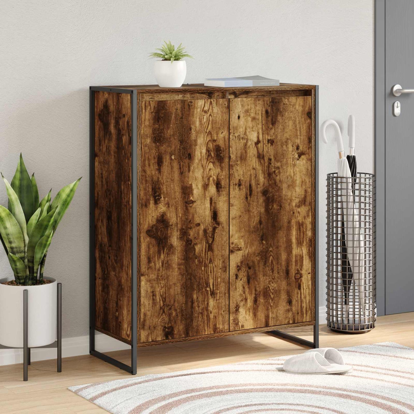 Skříň Na Obuv Kouřový Dub 79 X 36 X 100 Cm Kompozitní Dřevo