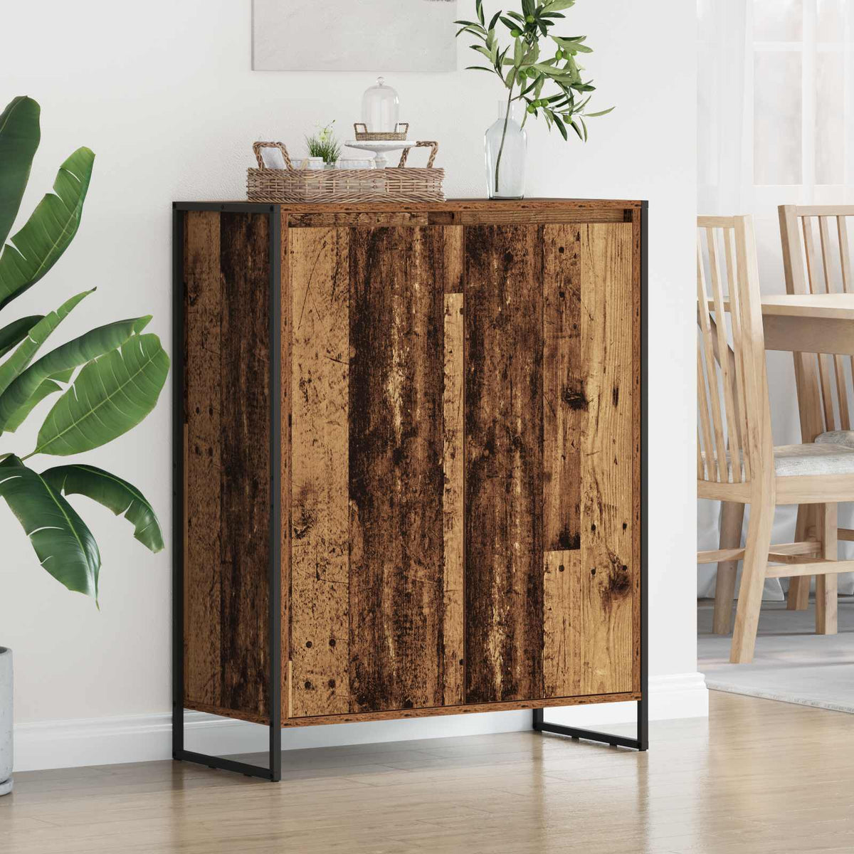 Skříň Na Obuv Staré Dřevo 79 X 36 X 100 Cm Kompozitní Dřevo