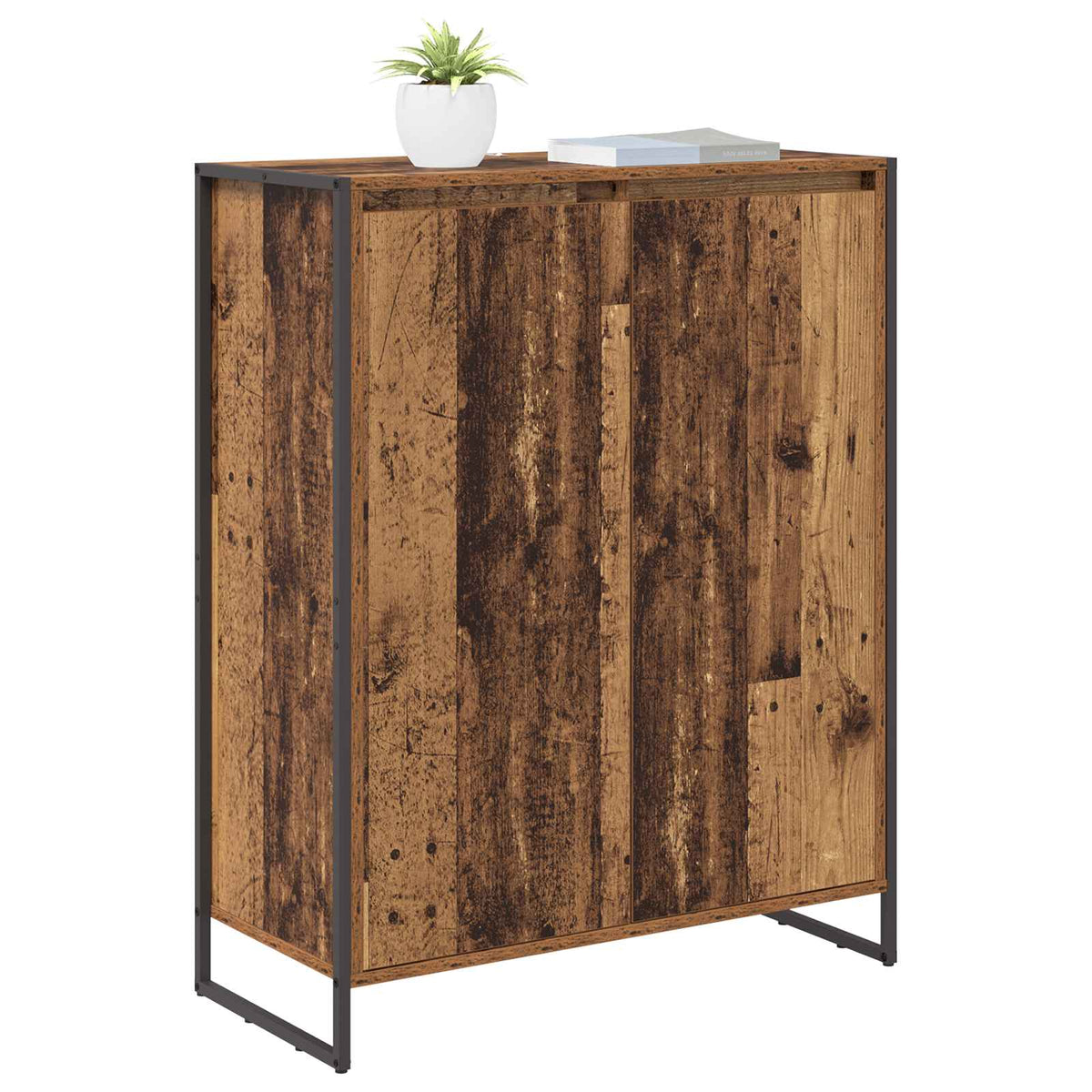 Skříň Na Obuv Staré Dřevo 79 X 36 X 100 Cm Kompozitní Dřevo