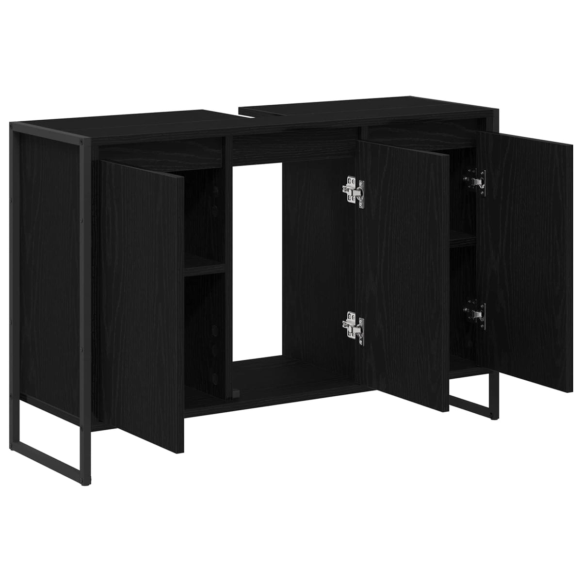 Koupelnová Skříň Černý Dub 90 X 30 X 60 Cm Kompozitní Dřevo