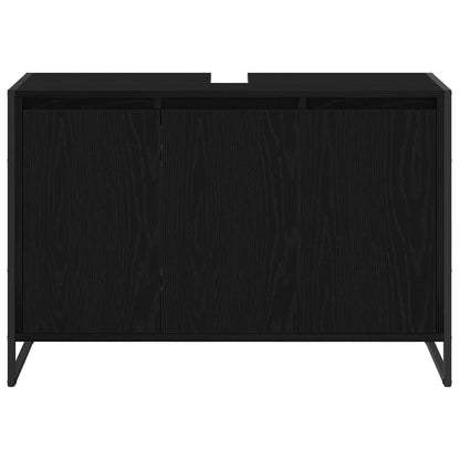 Koupelnová Skříň Černý Dub 90 X 30 X 60 Cm Kompozitní Dřevo