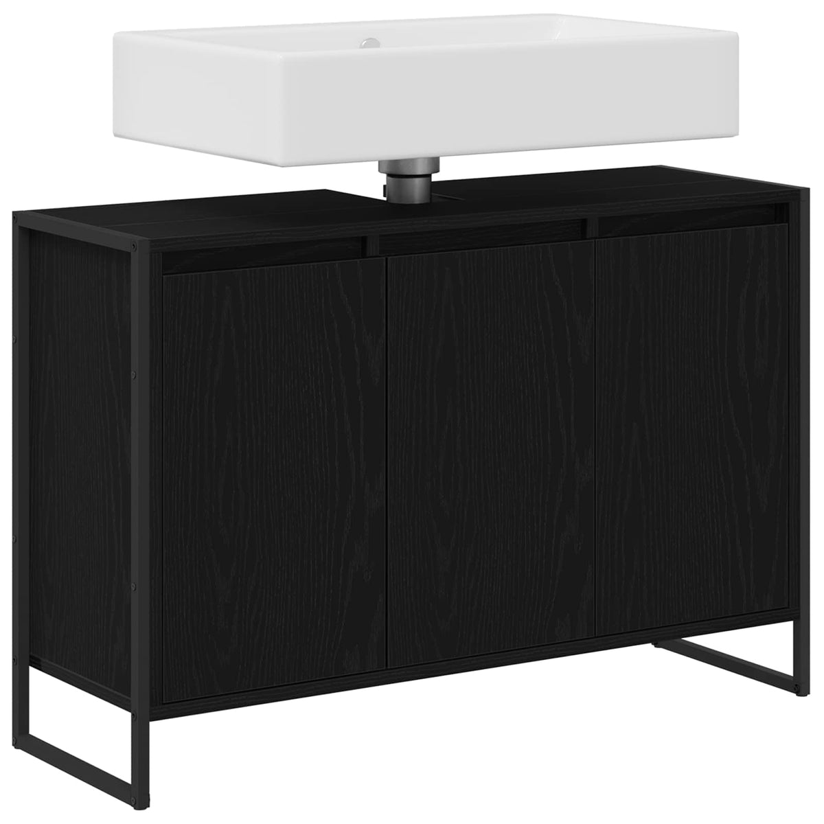 Koupelnová Skříň Černý Dub 90 X 30 X 60 Cm Kompozitní Dřevo