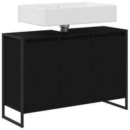 Koupelnová Skříň Černý Dub 90 X 30 X 60 Cm Kompozitní Dřevo