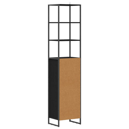 Koupelnová Skříň Černý Dub 40 X 30 X 180 Cm Kompozitní Dřevo