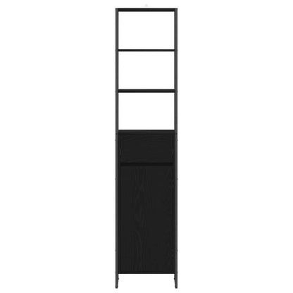 Koupelnová Skříň Černý Dub 40 X 30 X 180 Cm Kompozitní Dřevo