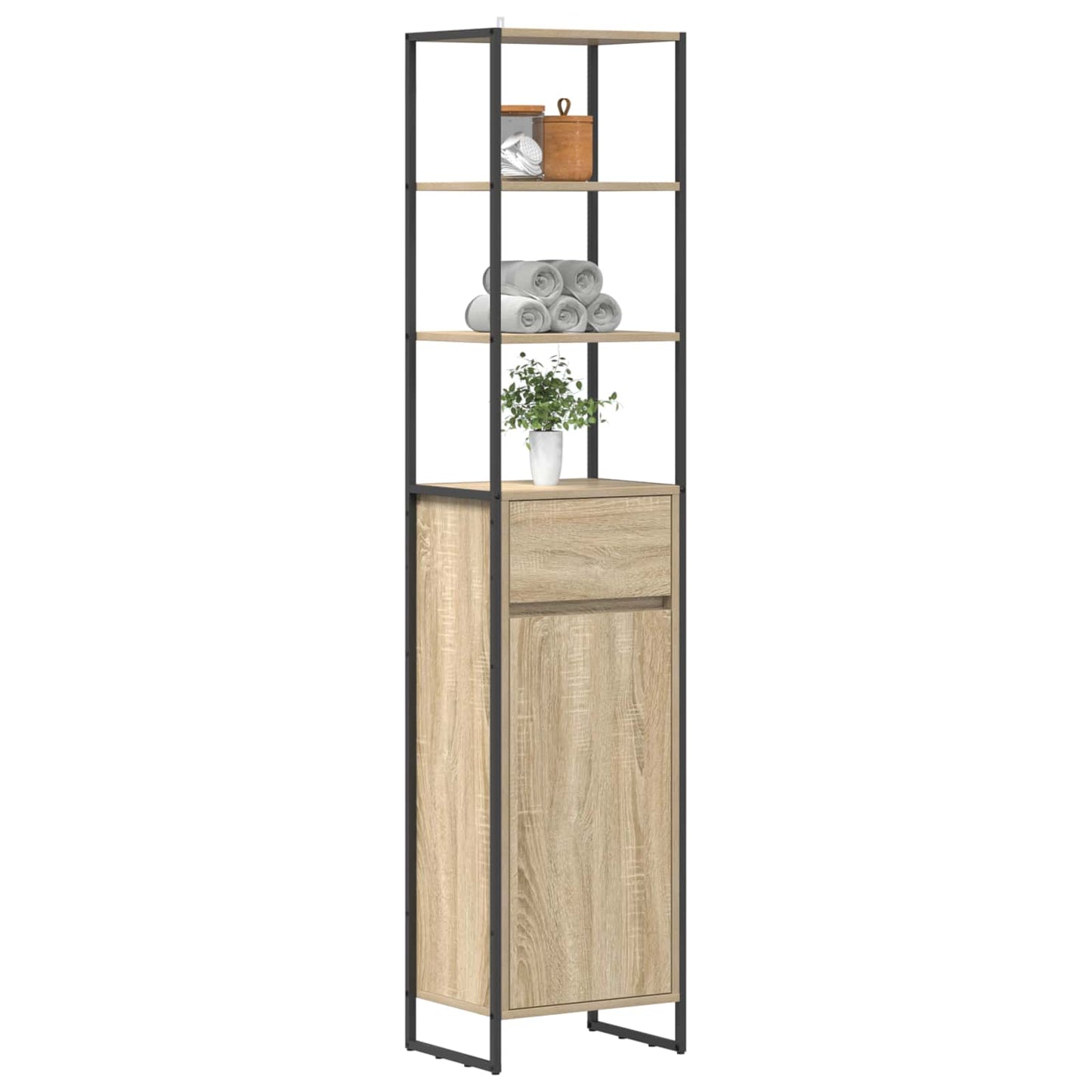 Koupelnová Skříň Sonoma 40 X 30 X 180 Cm Kompozitní Dřevo