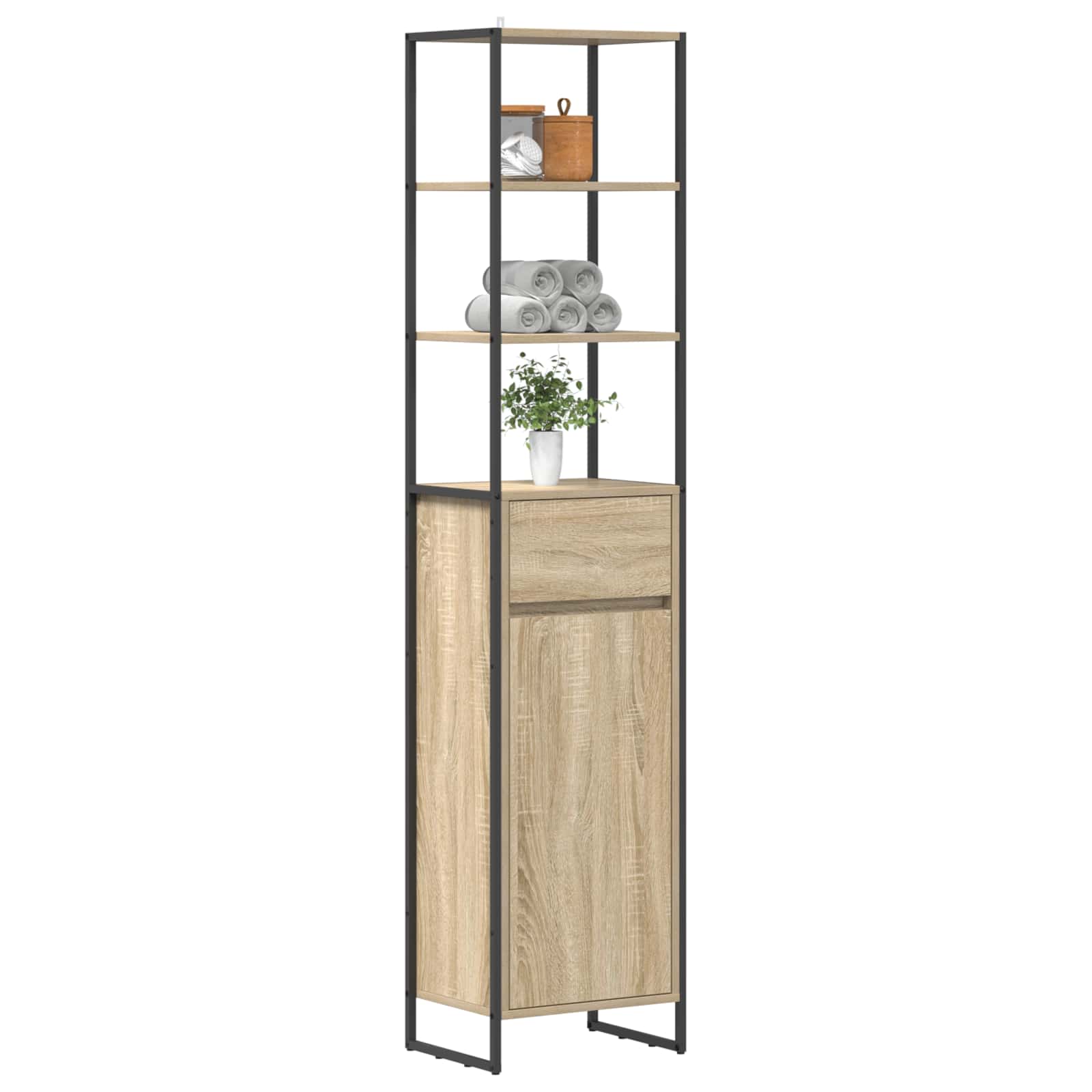 Koupelnová Skříň Sonoma 40 X 30 X 180 Cm Kompozitní Dřevo
