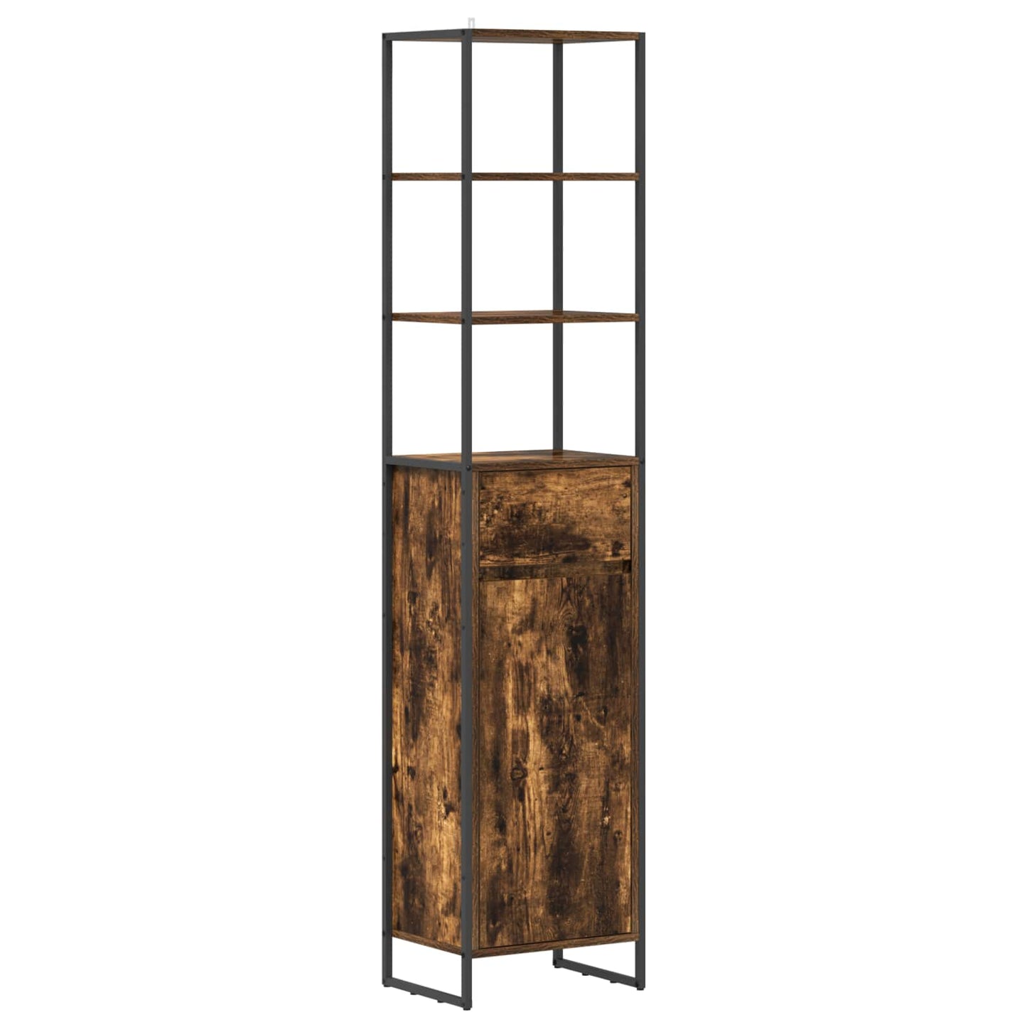 Koupelnová Skříň Kouřový Dub 40 X 30 X 180 Cm Kompozitní Dřevo