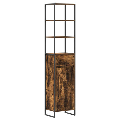 Koupelnová Skříň Kouřový Dub 40 X 30 X 180 Cm Kompozitní Dřevo