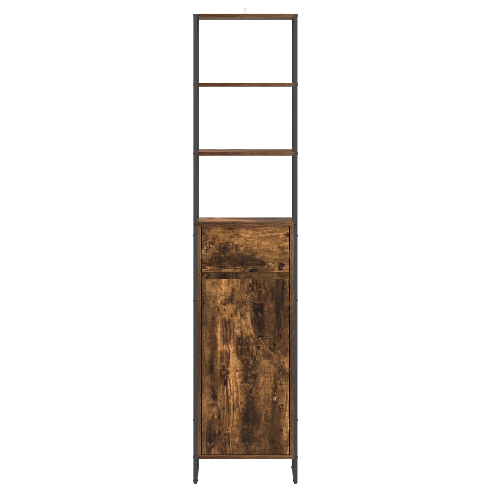 Koupelnová Skříň Kouřový Dub 40 X 30 X 180 Cm Kompozitní Dřevo