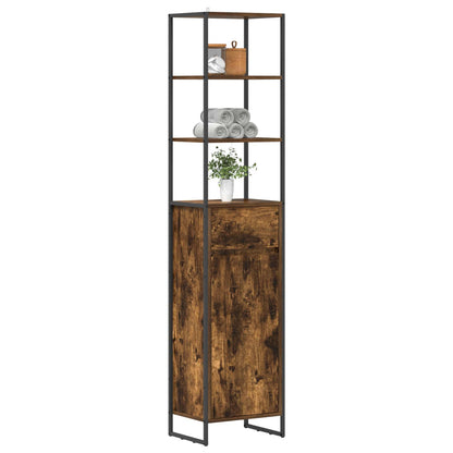 Koupelnová Skříň Kouřový Dub 40 X 30 X 180 Cm Kompozitní Dřevo