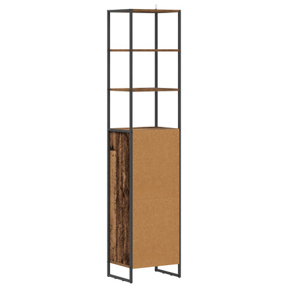 Koupelnová Skříň Staré Dřevo 40 X 30 X 180 Cm Kompozitní Dřevo