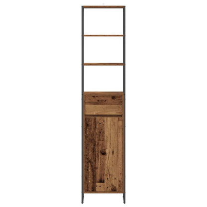 Koupelnová Skříň Staré Dřevo 40 X 30 X 180 Cm Kompozitní Dřevo