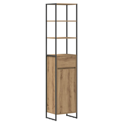 Koupelnová Skříň Umělecký Dub 40 X 30 X 180 Cm Kompozitní Dřevo