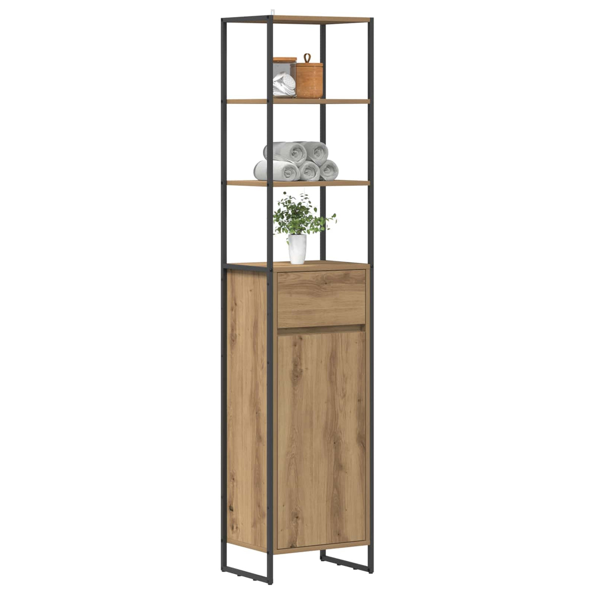 Koupelnová Skříň Umělecký Dub 40 X 30 X 180 Cm Kompozitní Dřevo