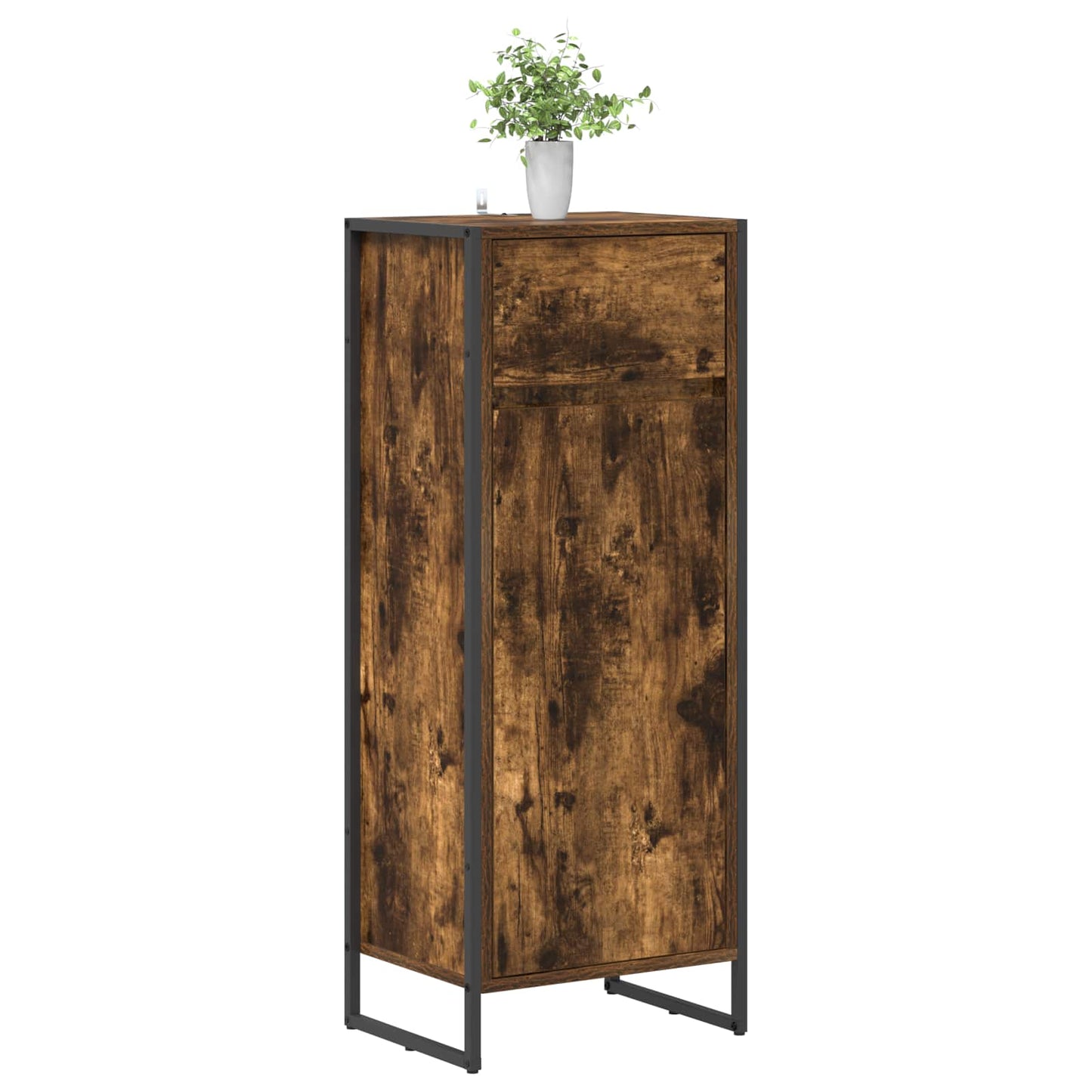 Koupelnová Skříň Kouřový Dub 40 X 30 X 100 Cm Kompozitní Dřevo