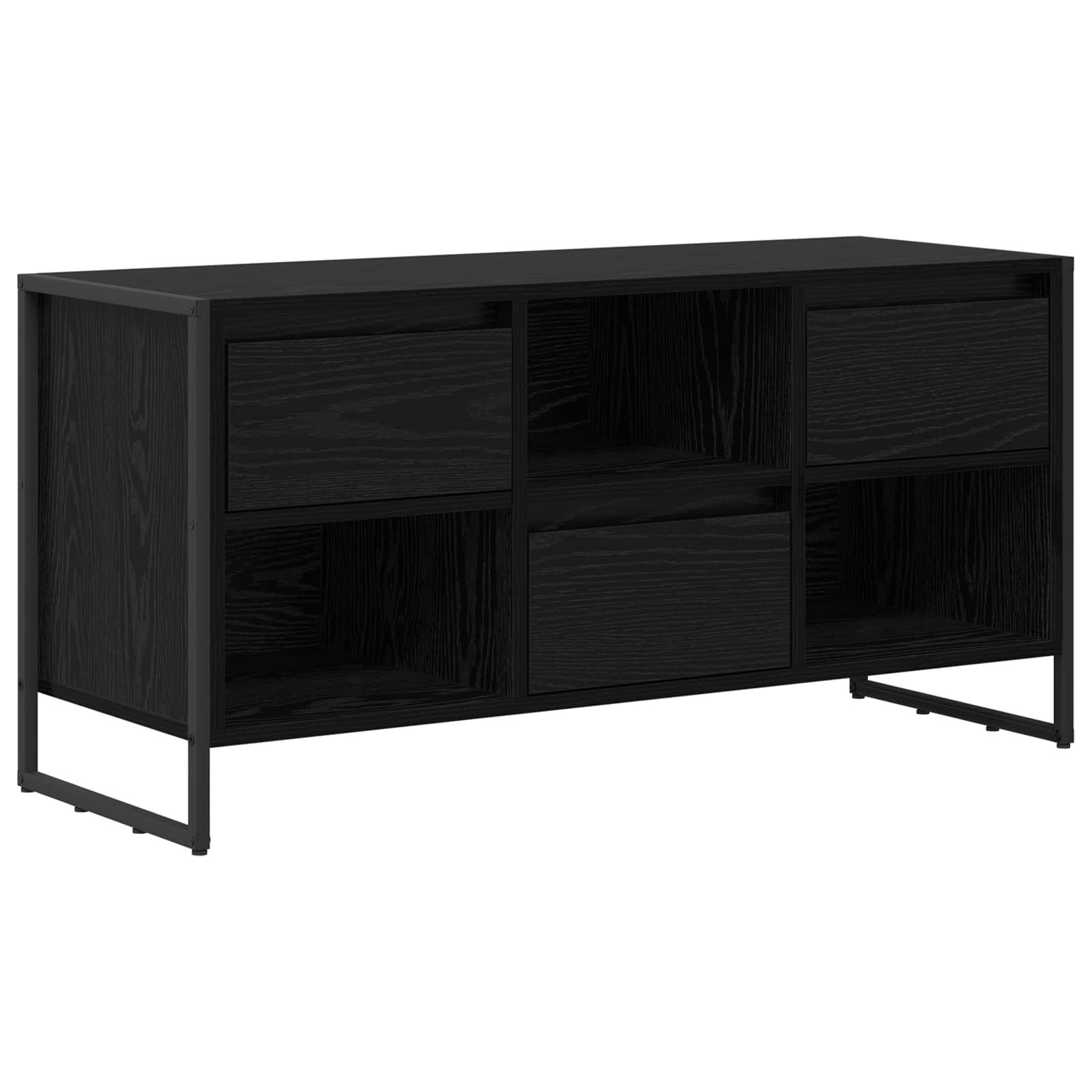 Televizní Skříň 100 X 36 X 49,5 Cm Černý Dub Kompozitní Dřevo