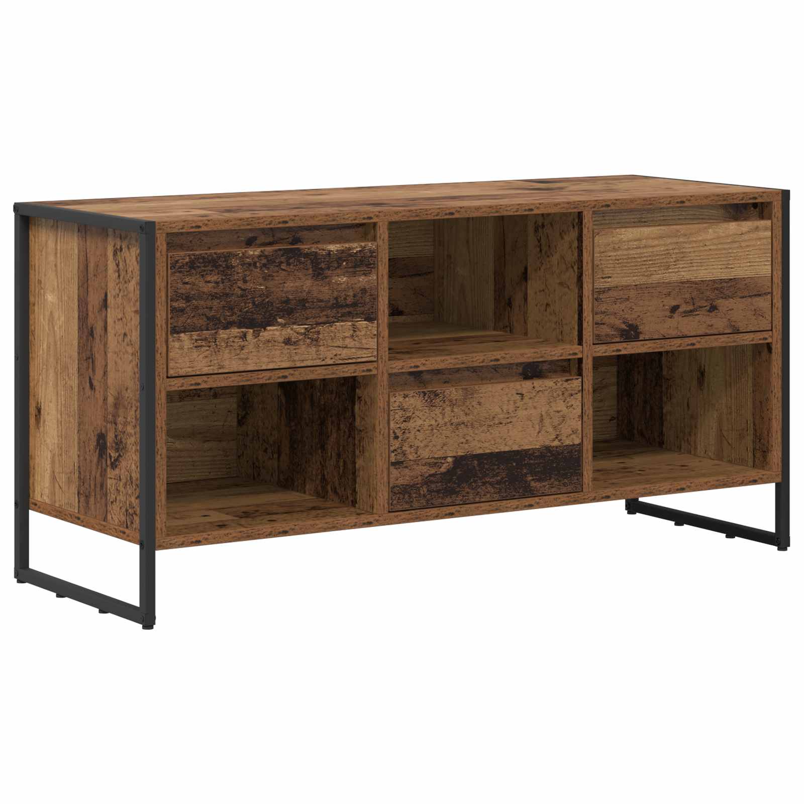 Televizní Skříň 100 X 36 X 49,5 Cm Staré Dřevo Kompozitní Dřevo