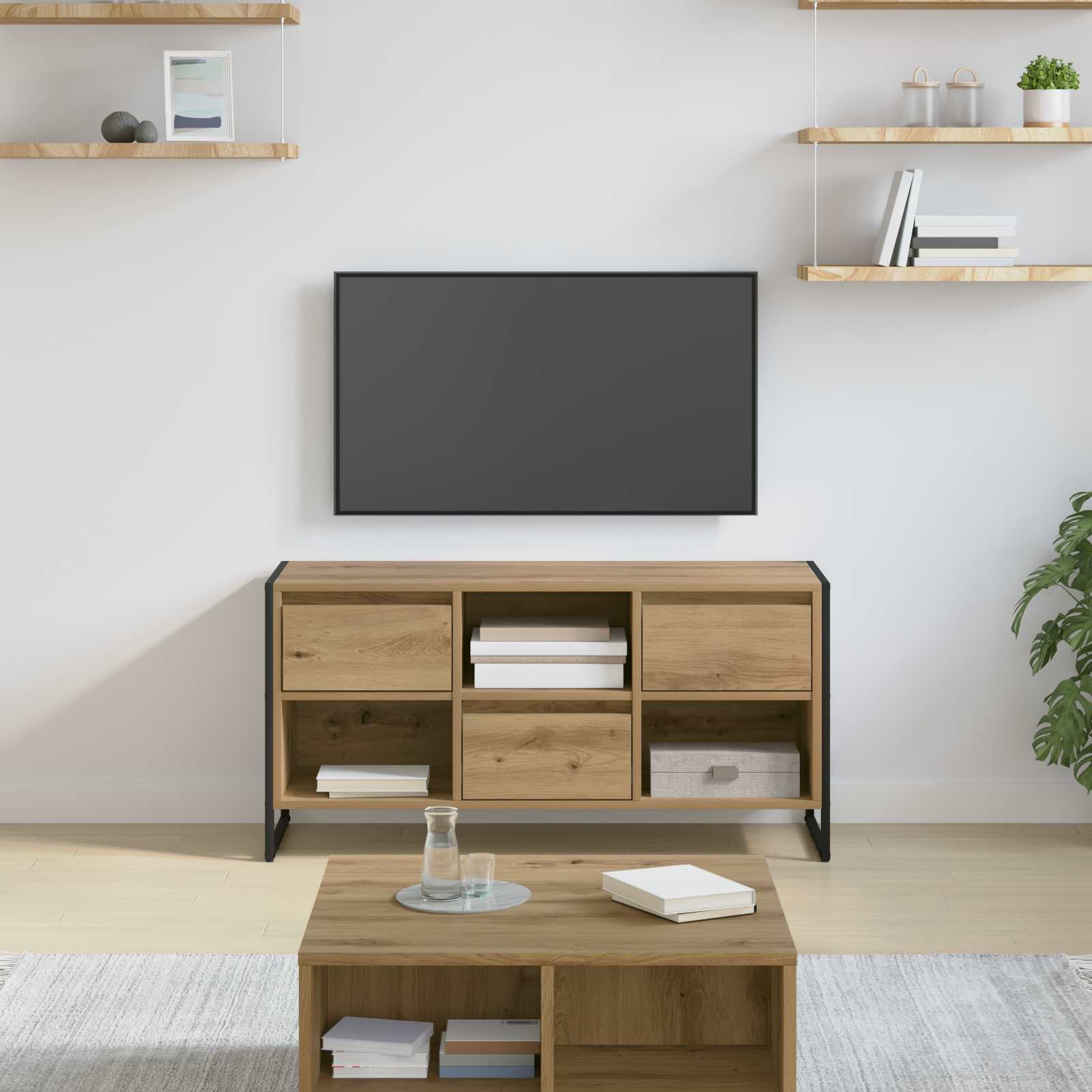 Televizní Skříň 100 X 36 X 49,5 Cm Umělecký Dub