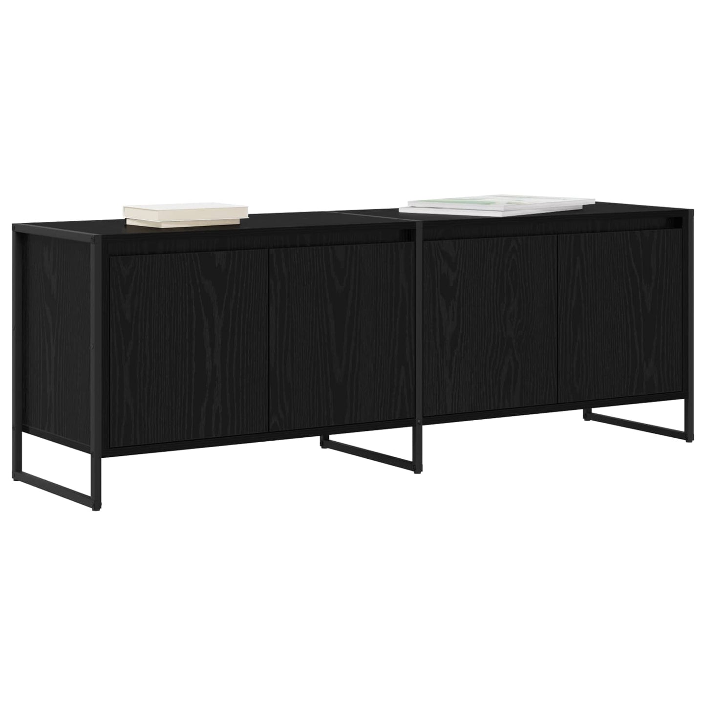 Televizní Skříň 140 X 36 X 49.5 Cm Černý Dub Kompozitní Dřevo