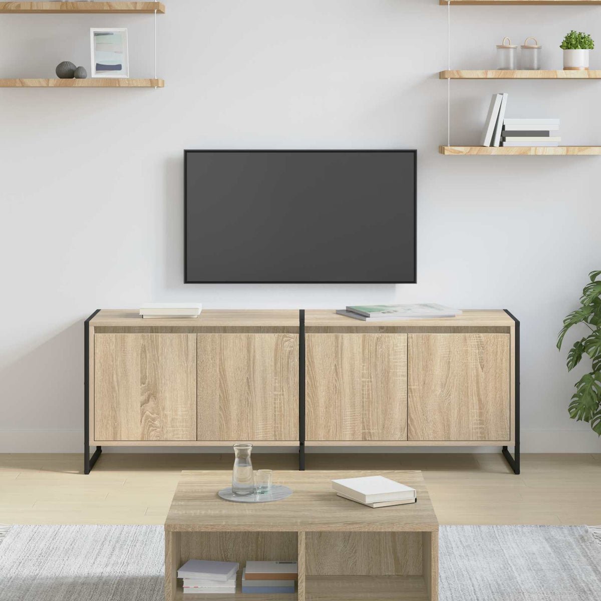 Televizní Skříň 140 X 36 X 49.5 Cm Sonoma Kompozitní Dřevo