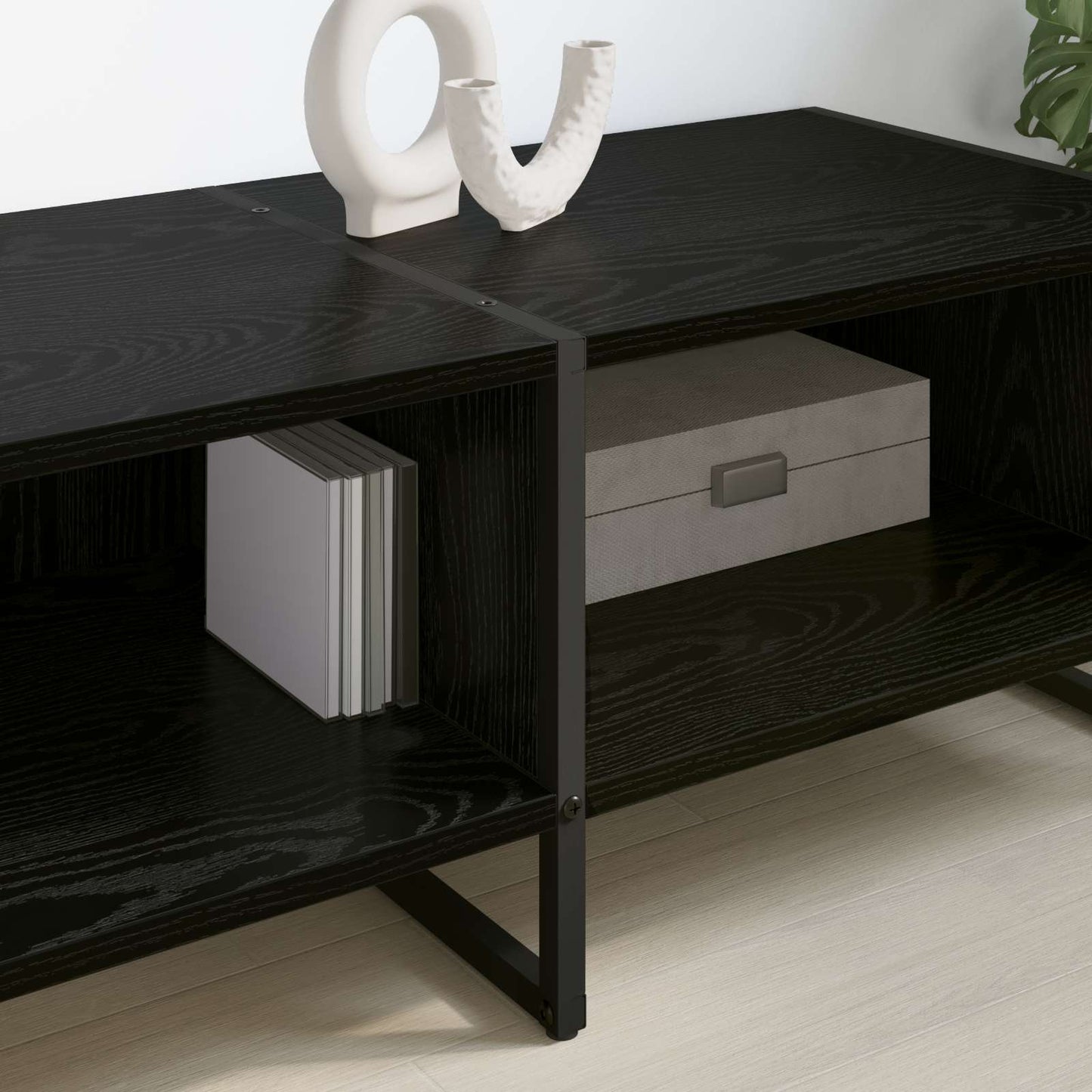 Televizní Skříň 170.5 X 36 X 30.5 Cm Černý Dub Kompozitní Dřevo