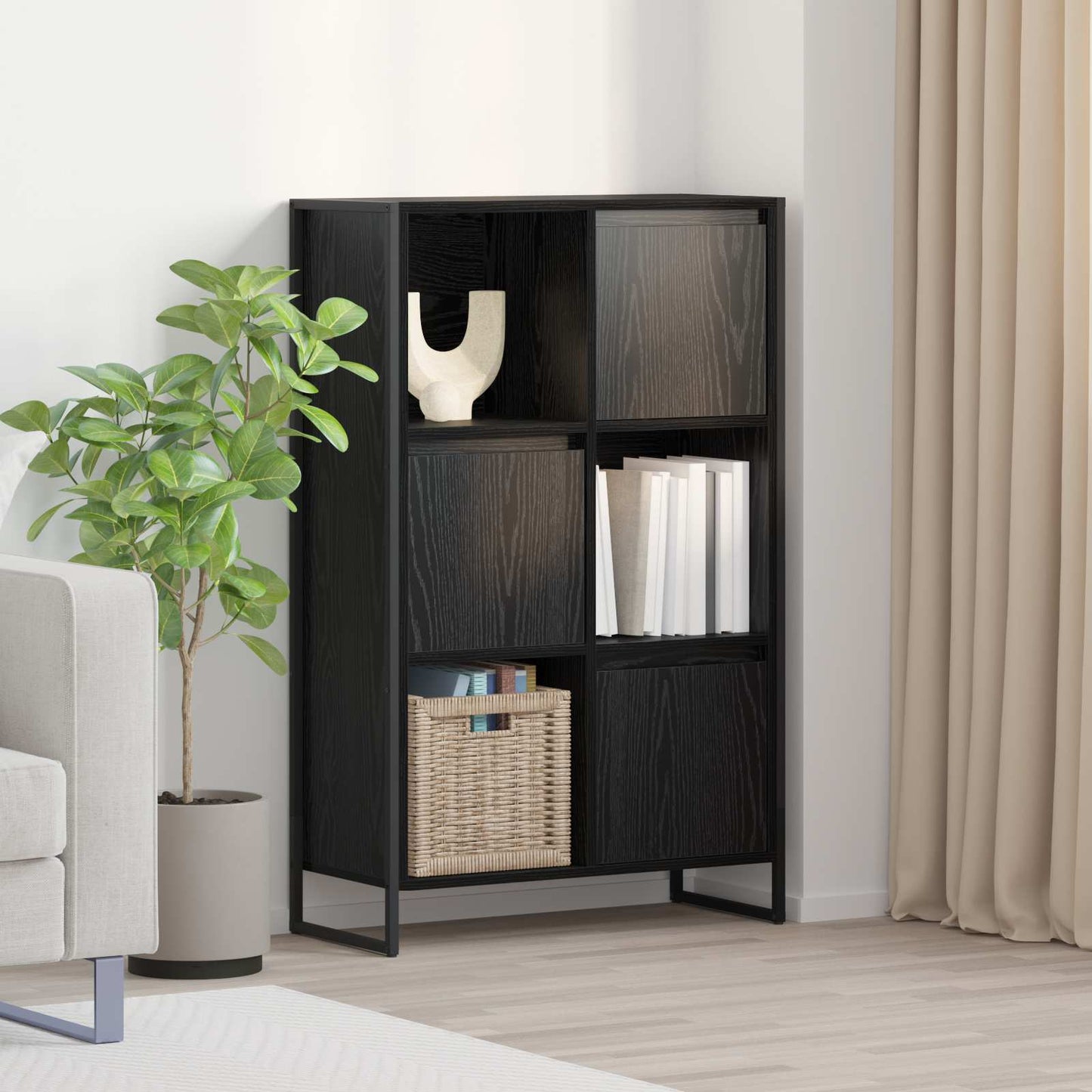 Knihovna 68 X 30 X 108.5 Cm Kompozitní Dřevo Černý Dub