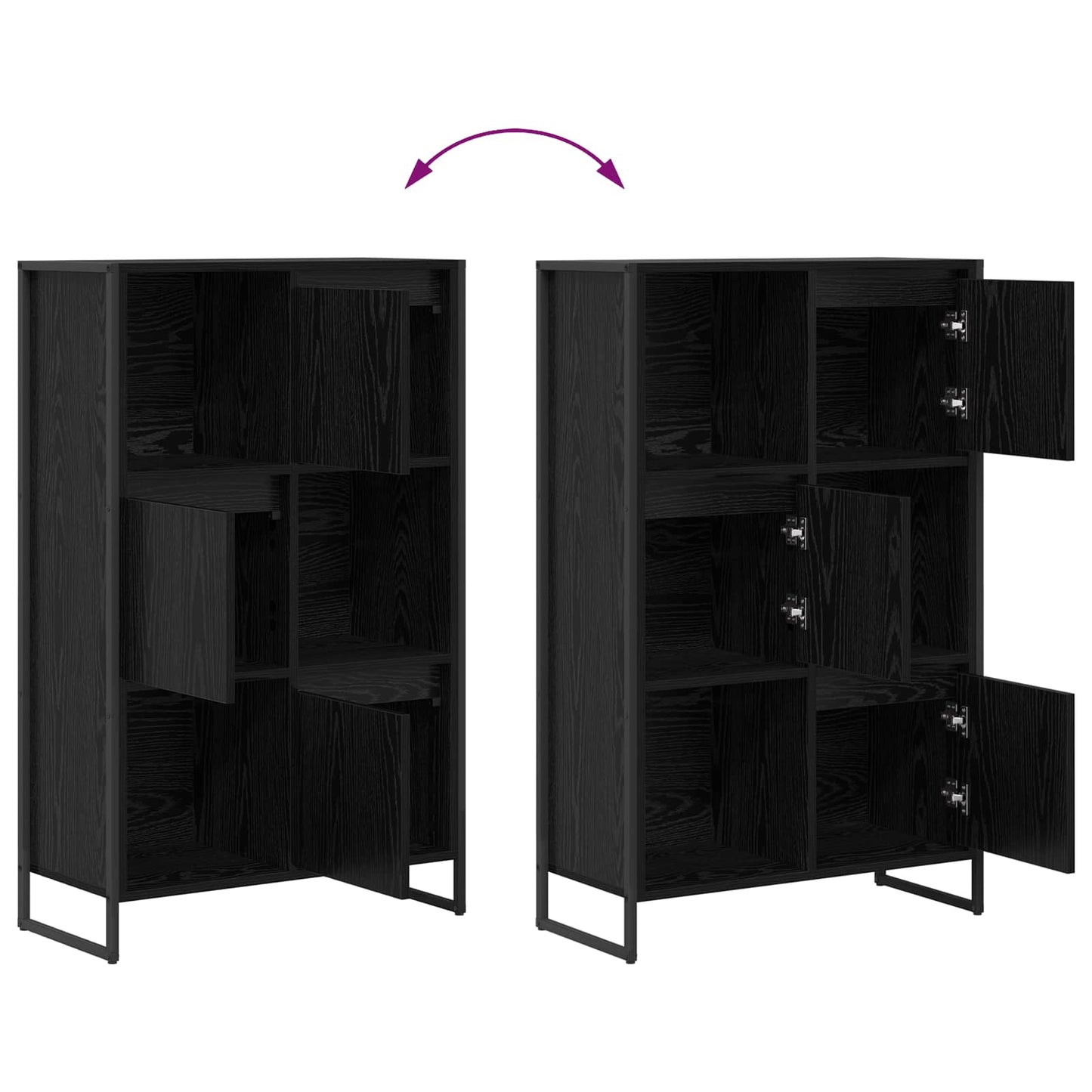 Knihovna 68 X 30 X 108.5 Cm Kompozitní Dřevo Černý Dub