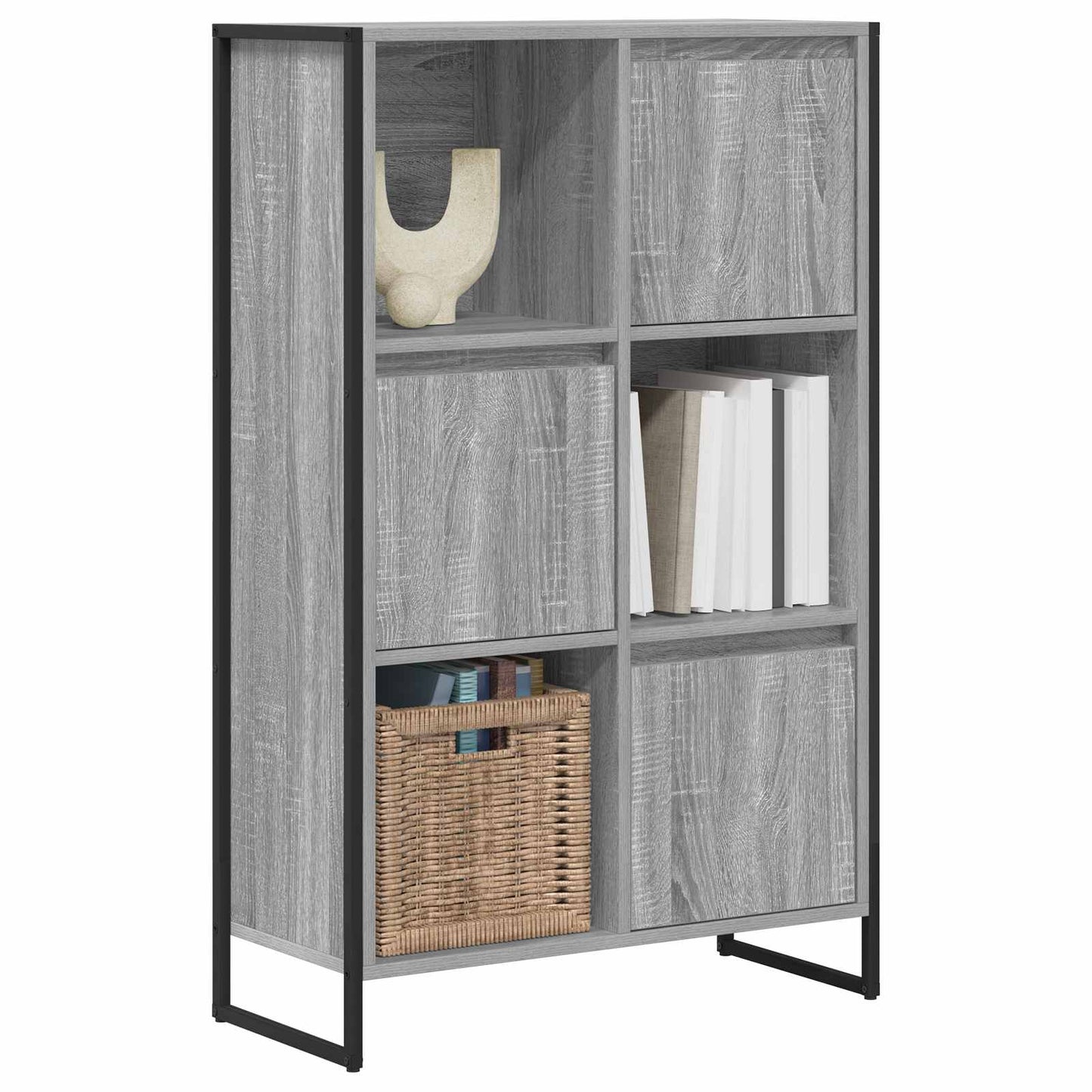 Knihovna 68 X 30 X 108.5 Cm Kompozitní Dřevo Šedá Sonoma