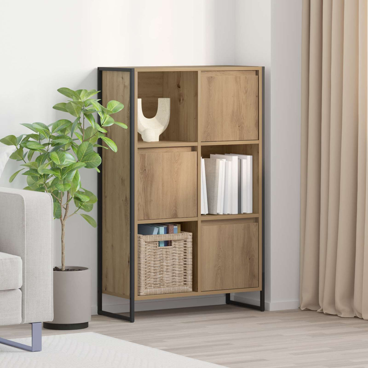 Knihovna 68 X 30 X 108.5 Cm Kompozitní Dřevo Umělecký Dub