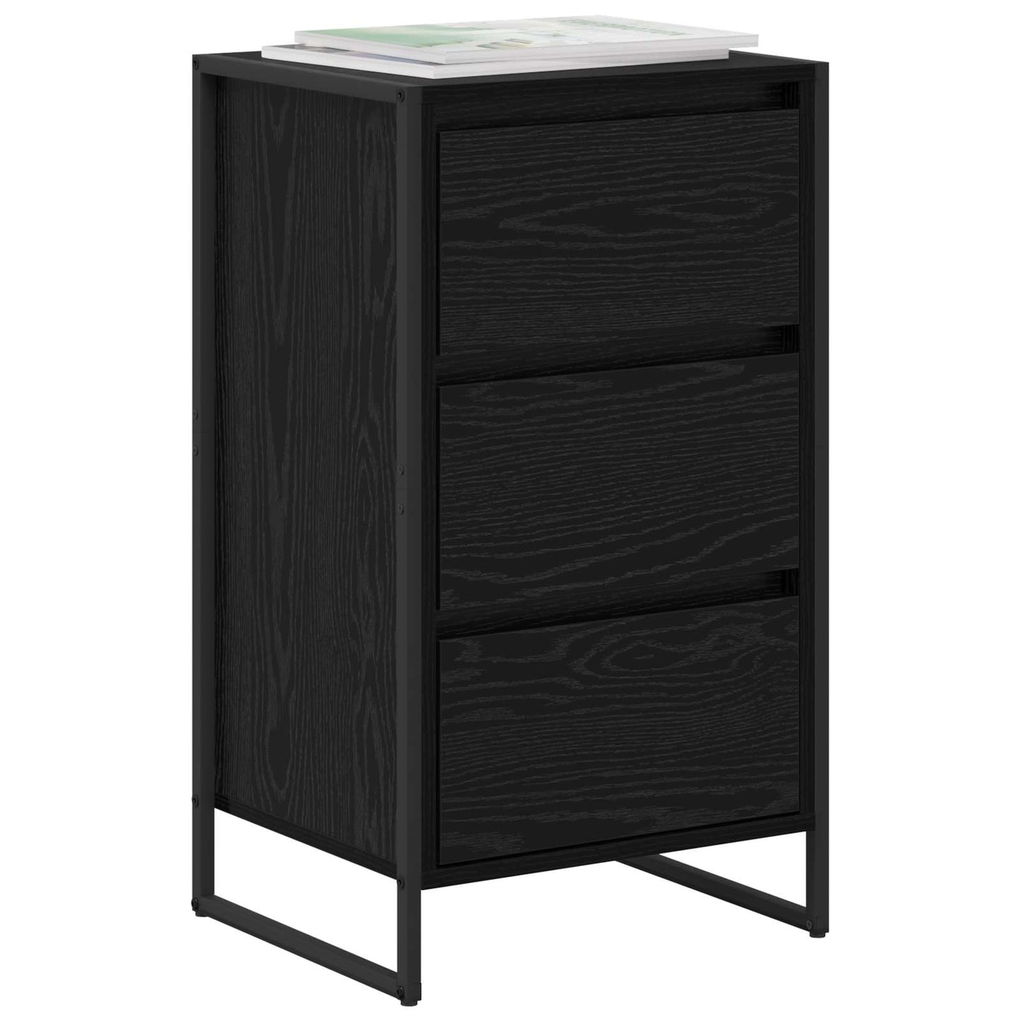 Servírovací Skříň Černý Dub 42 X 36 X 75.5 Cm Kompozitní Dřevo