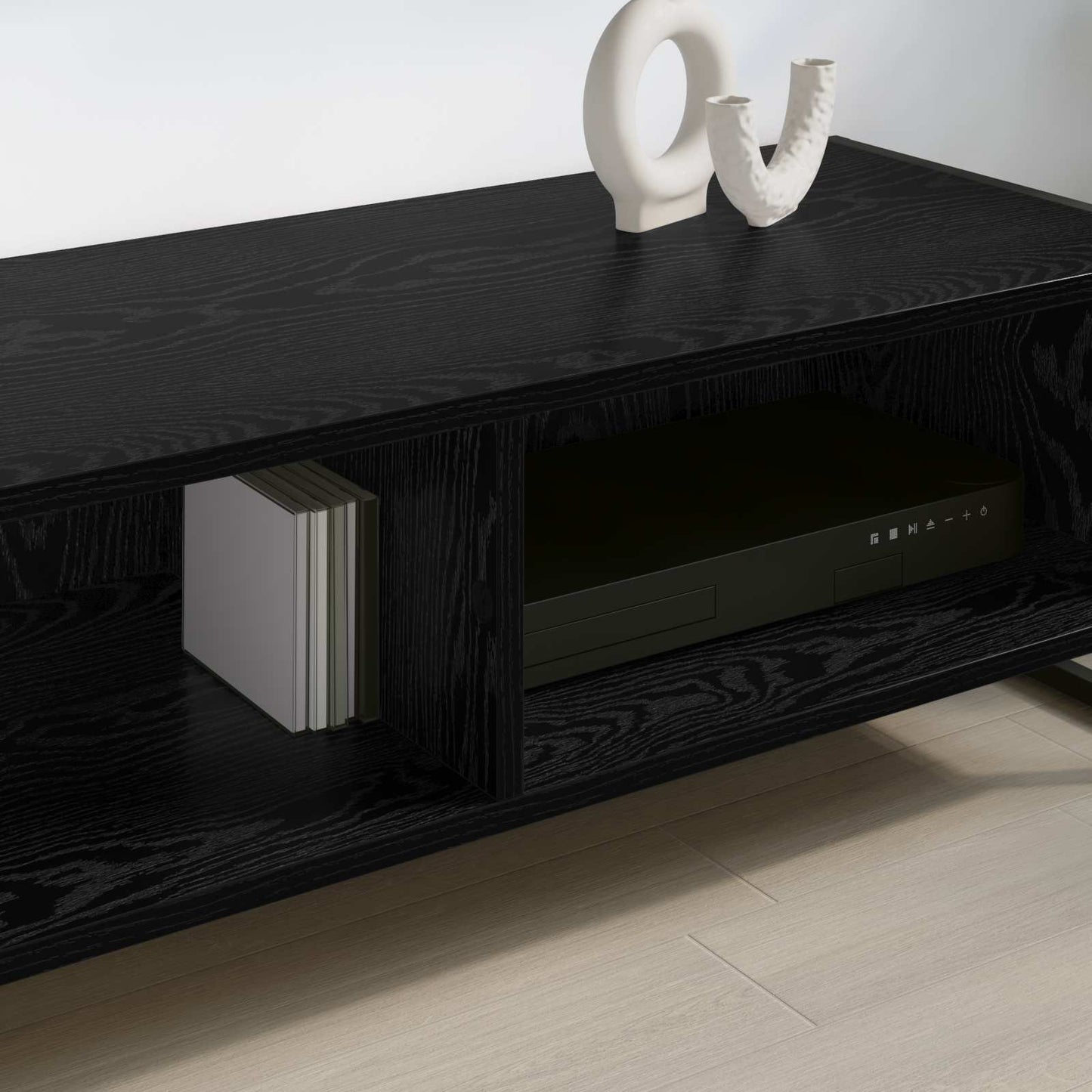 Televizní Skříň 100 X 36.5 X 30.5 Cm Černý Dub Kompozitní Dřevo