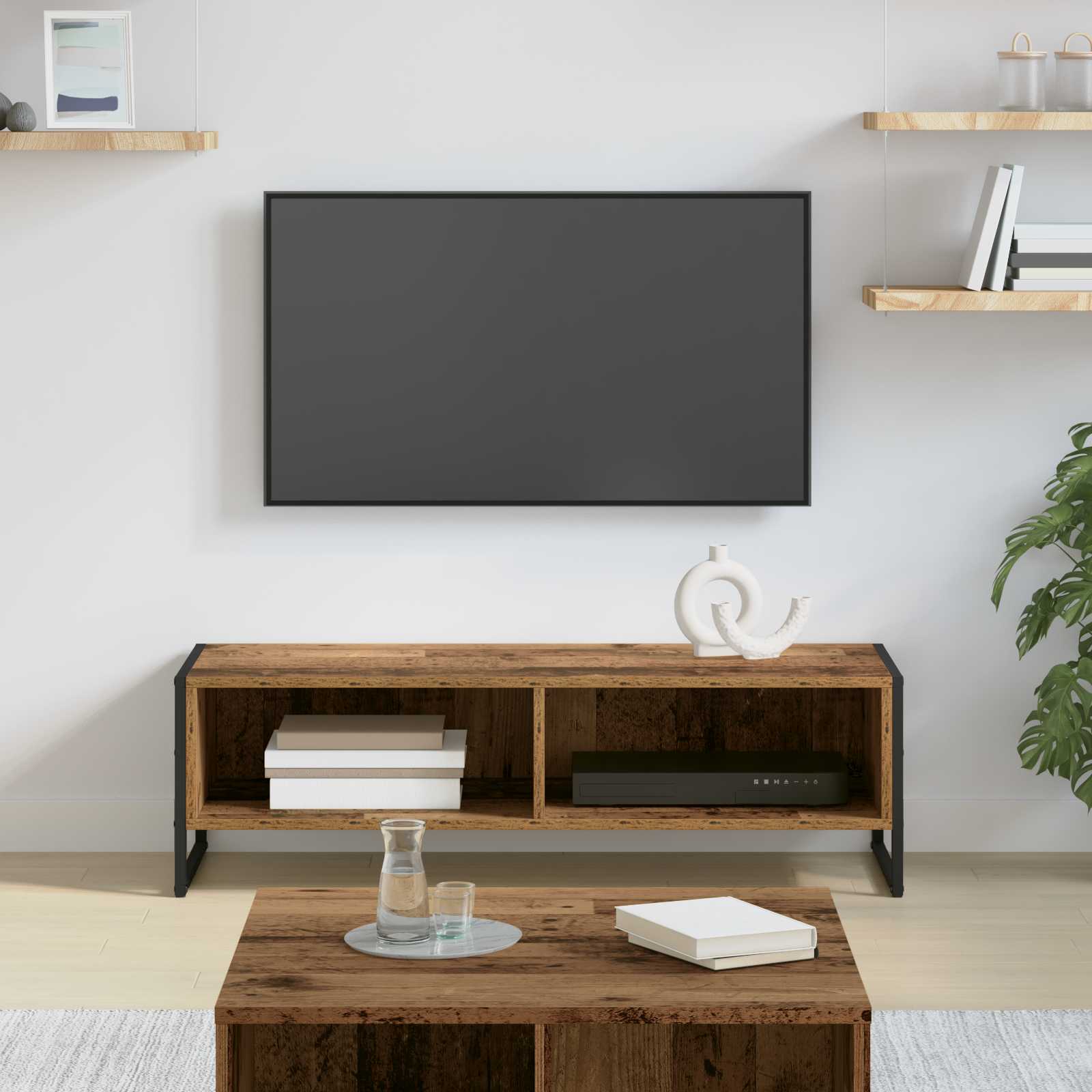 Televizní Skříň 100 X 36.5 X 30.5 Cm Staré Dřevo