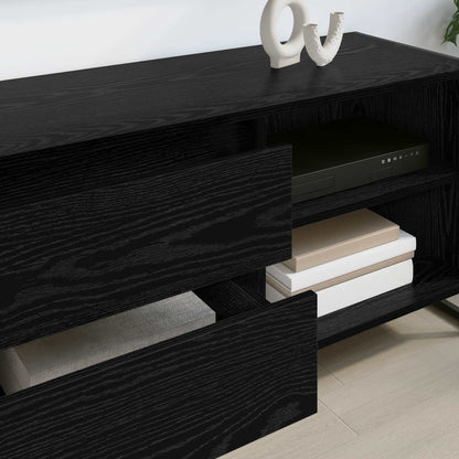 Televizní Skříň 100 X 36 X 49,5 Cm Černý Dub Kompozitní Dřevo