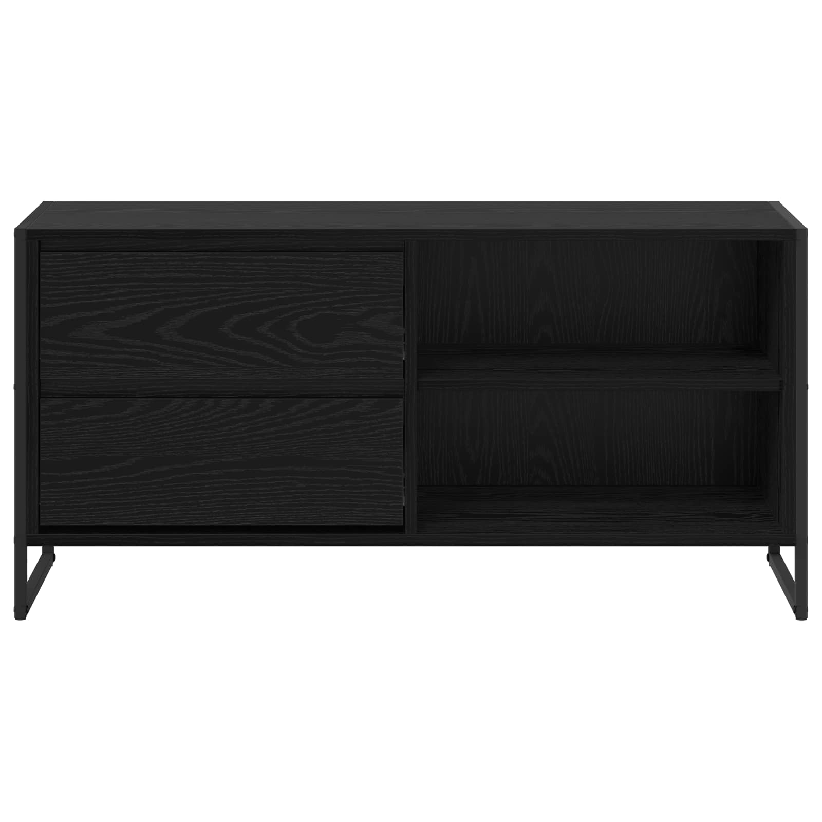 Televizní Skříň 100 X 36 X 49,5 Cm Černý Dub Kompozitní Dřevo