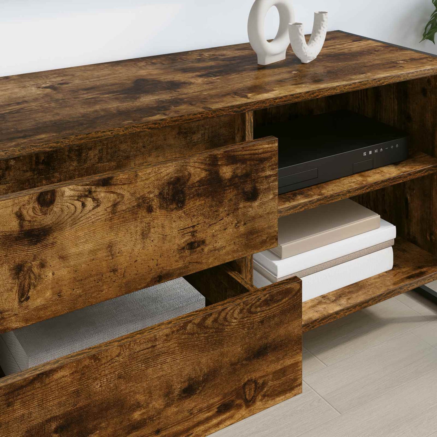 Televizní Skříň 100 X 36 X 49,5 Cm Kouřový Dub Kompozitní Dřevo