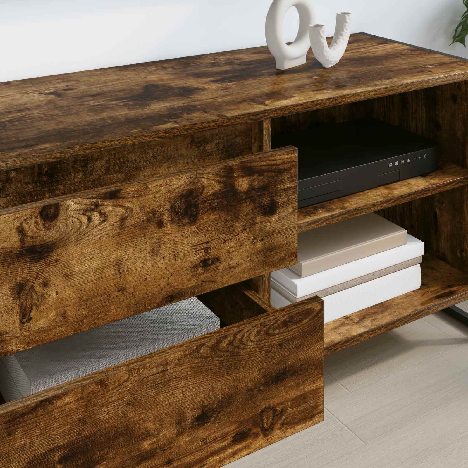 Televizní Skříň 100 X 36 X 49,5 Cm Kouřový Dub Kompozitní Dřevo