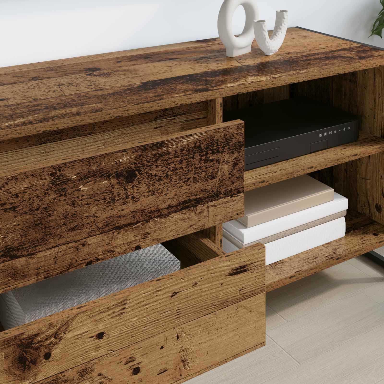 Televizní Skříň 100 X 36 X 49,5 Cm Staré Dřevo Kompozitní Dřevo