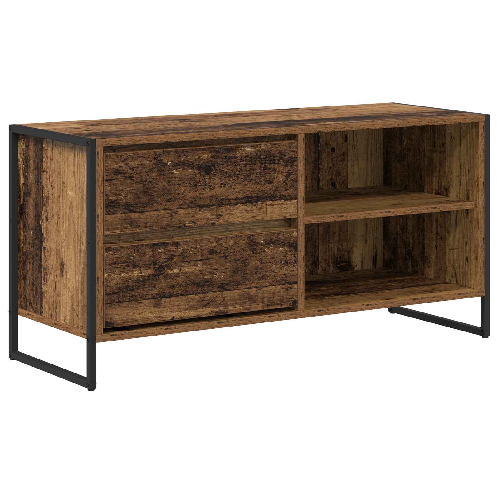 Televizní Skříň 100 X 36 X 49,5 Cm Staré Dřevo Kompozitní Dřevo