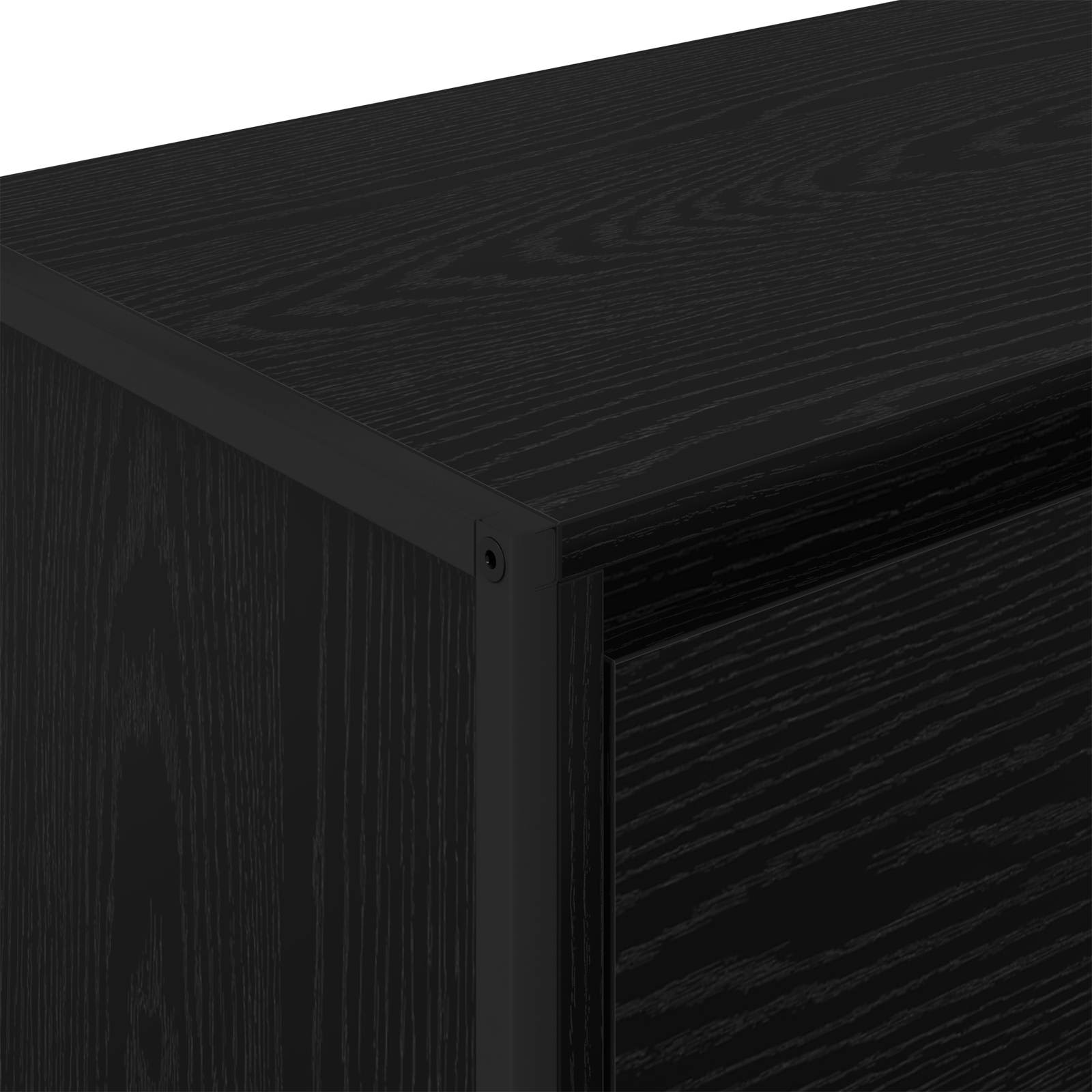 Servírovací Skříň Černý Dub 79 X 36 X 75.5 Cm Kompozitní Dřevo