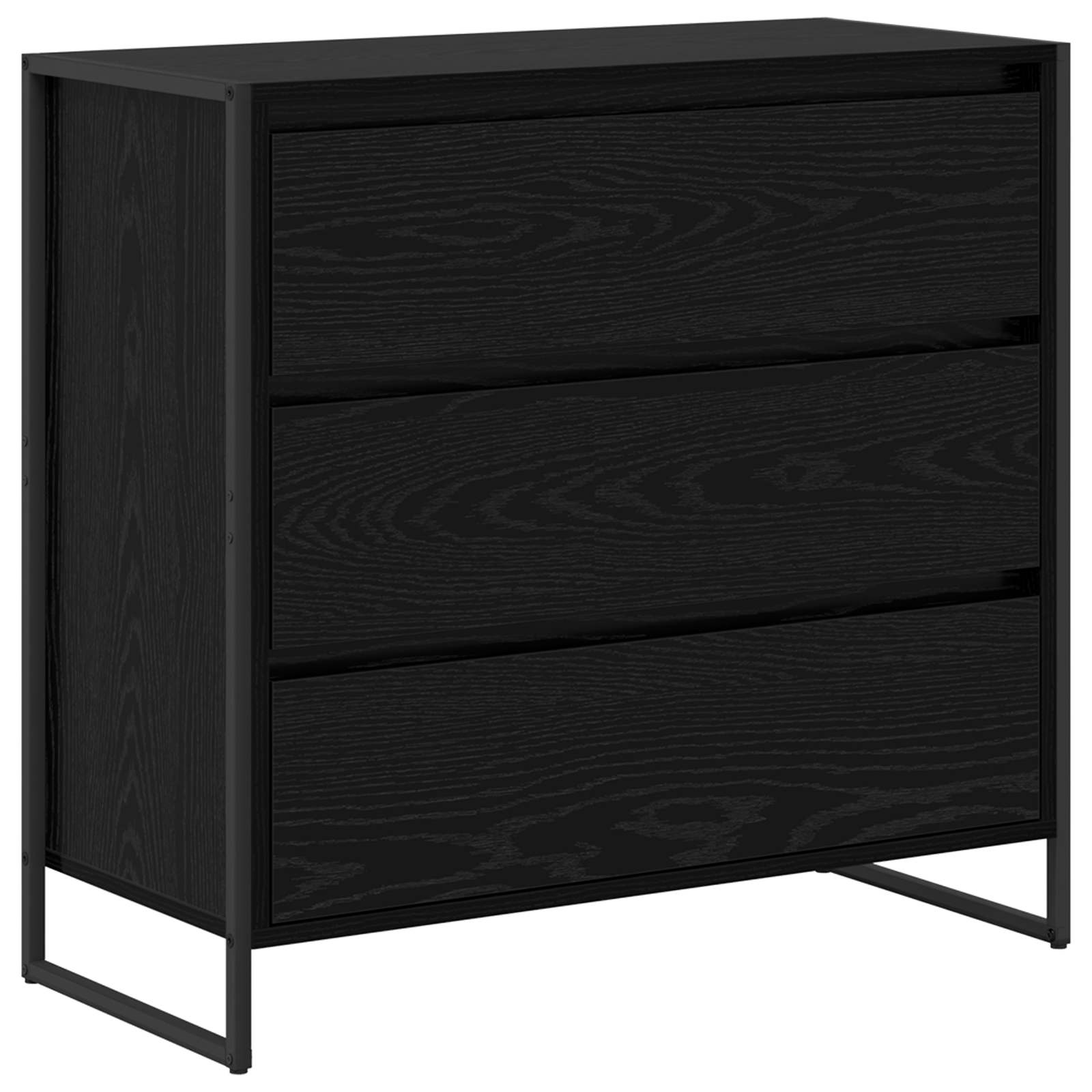 Servírovací Skříň Černý Dub 79 X 36 X 75.5 Cm Kompozitní Dřevo