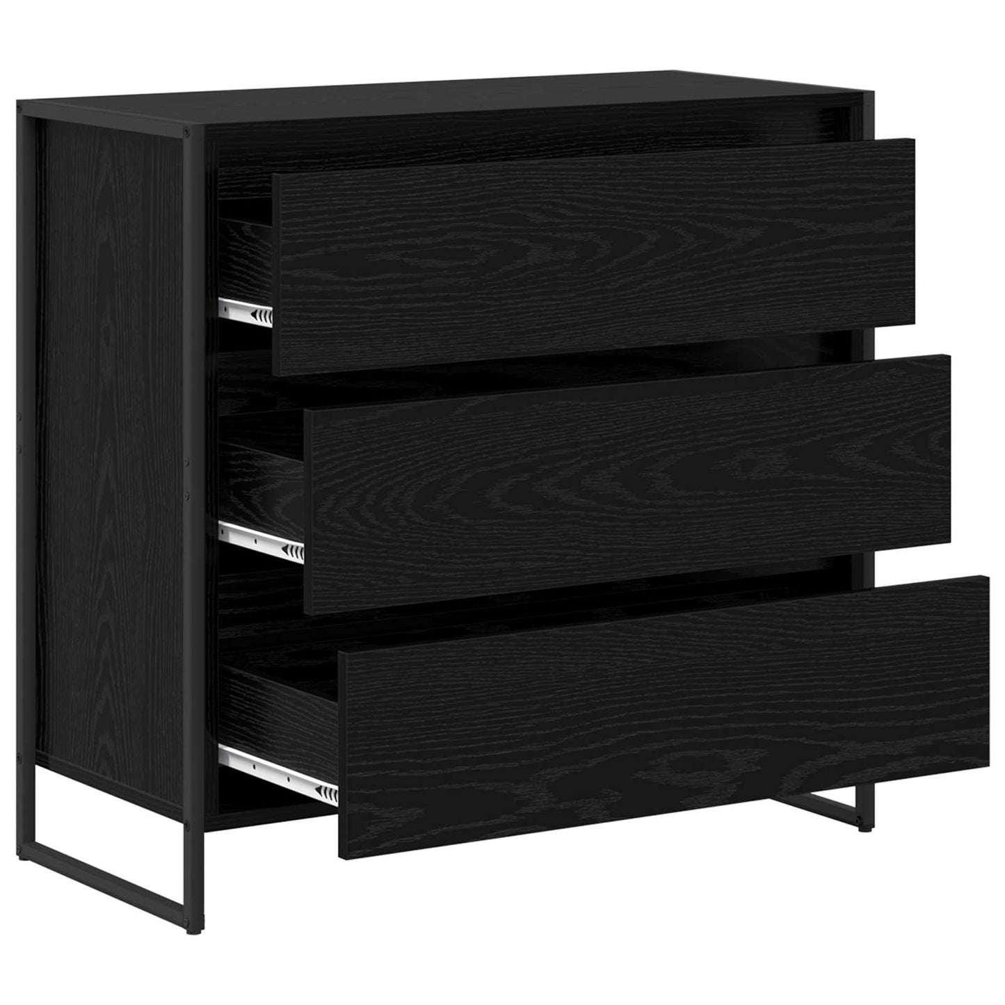 Servírovací Skříň Černý Dub 79 X 36 X 75.5 Cm Kompozitní Dřevo